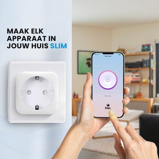 K&L Slimme Stekker - Smart Plug - Incl. Energiemeter & Tijdschakelaar