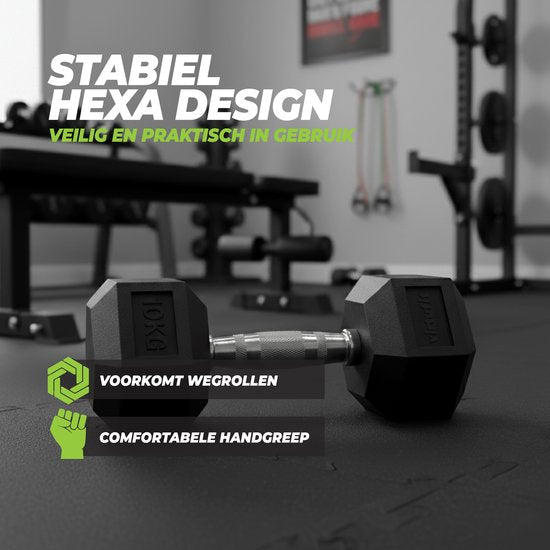 VirtuFit Hexa Dumbbell Pro - 12,5 kg - Hexagon Dumbbell - Duurzaam en Slijtvast - Krachttraining - Gewicht - CrossFit & Fitness - Geschikt voor Beginners en Professionals - Per Stuk Verkocht