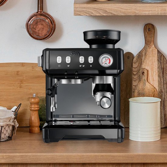 Solis Grind & Infuse Compact 1018 Pistonmachine - Espressomachine - Geschikt voor Pads - RVS Zwart