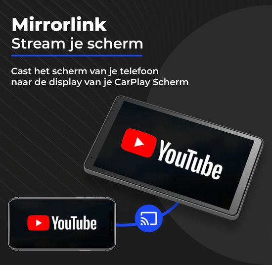 CarMe CarPlay Scherm 7 Inch - Apple CarPlay & Android Auto (Draadloos) - Touchscreen - Navigatiesysteem auto - Geschikt voor Apple CarPlay & Android Auto - Android Auto scherm