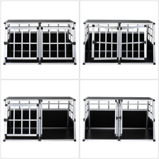 Cadoca Honden Transportbox XL – Aluminium – 89x70x51cm Afsluitbaar