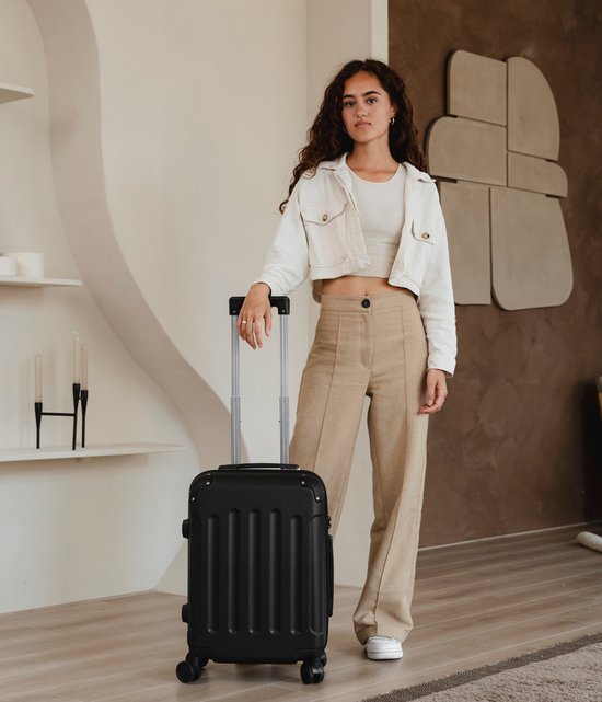 Pathsail® Handbagage Koffer 40L x 55CM - ABS - Lichtgewicht Trolley - Incl. TSA slot & Spinner wielen - Zwart