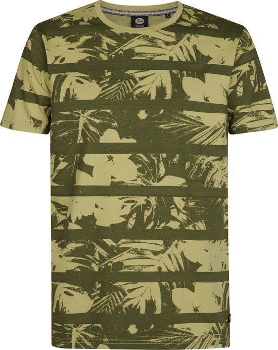 Petrol Industries - Heren All-over Print T-shirt Harbor - Groen - Maat XXXL