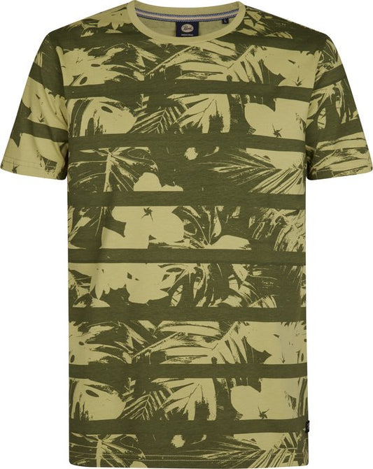 Petrol Industries - Heren All-over Print T-shirt Harbor - Groen - Maat XXXL
