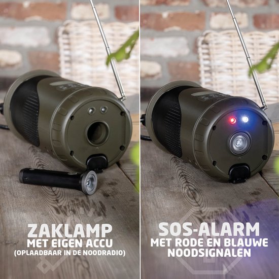 BREND BR-2245 Noodradio met Lantaarn en Afneembare Zaklamp - FM/ DAB+ Radio - Bluetooth - USB-C - Powerbank - Waterdicht - SOS-functie