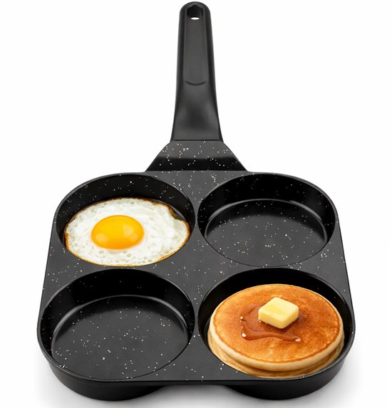 CeraFusion Pancakepan 4-vaks Ø8 cm – Inductie – PFAS-vrij – Eierpan – Keramische coating – Geschikt voor inductie
