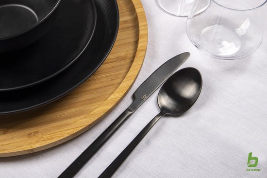 Bo-Camp - Industrial - Bestekset - Ballona - 16-Delig - 4 Personen - Zwart