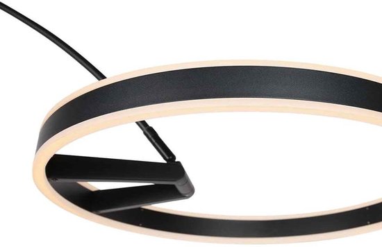 Steinhauer - vloerlamp - Ringlux - zwart - metaal - booglamp - LED - 4130ZW