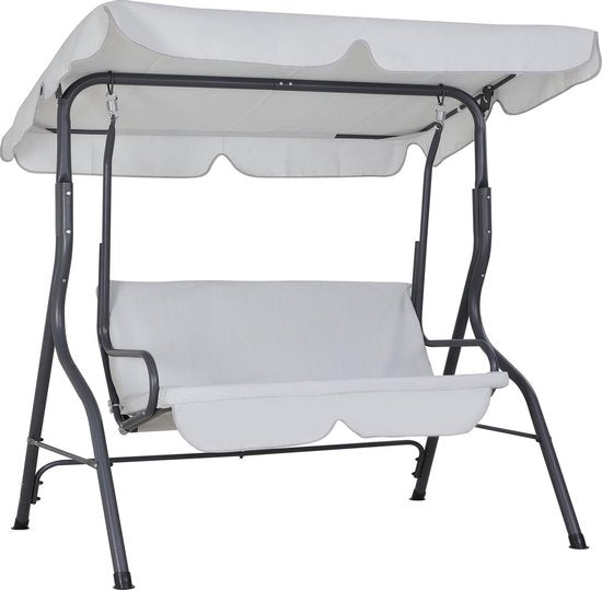 Casaria Hollywood Schommel – 2 Zits Weerbestendig/200kg – Lichtgrijs