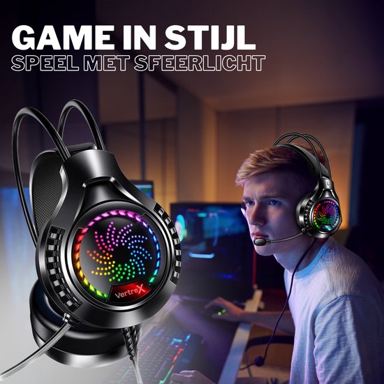VERTREX Gaming Headset met Microfoon - PC, PS5, PS4, Xbox, Nintendo Switch - 7.1 Surround Sound