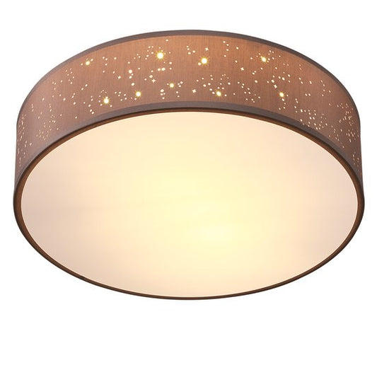 Monzana Plafondlamp - Sterrenhemel Rond 30cm 40 Watt Stof - Taupe