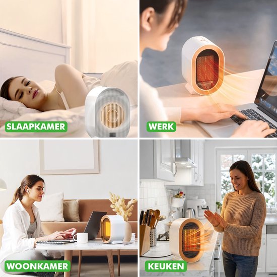 Travelhawk Elektrische Verwarming - Keramische Kachel - 3 Standen - 1200W Heater - Elektrische Kachel met LED Indicatie - Roterend - Zwart