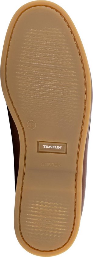 Travelin' Exmouth Heren - Leren Moccasins met veter - Maat 42 - Boot schoen - Bruin Leer