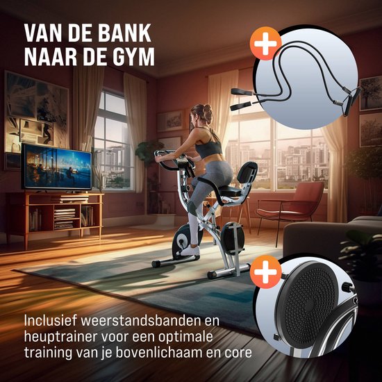 Sportana Hometrainer Eagle 4 - Inklapbaar 10 Niveaus – Zwart Zilver