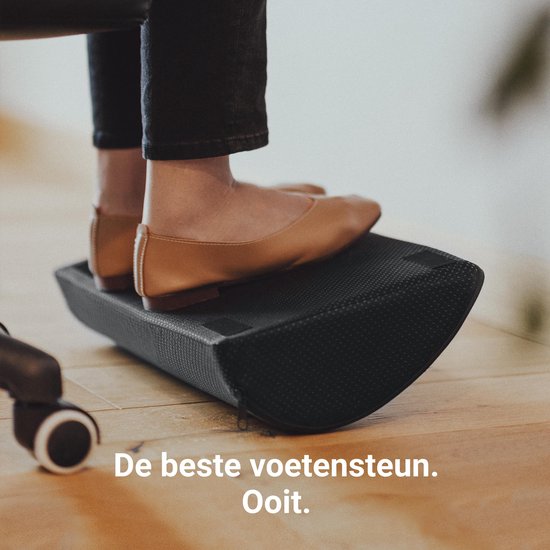 CozySense® Voetensteun Bureau - Ergonomische Voetenbankje - Geschikt voor Thuis of Kantoor - Voetenkussen - 2 Verstelbare Hoogtes - Anti-Slip - Hoes met Massage-functie - Wasbaar - Zwart
