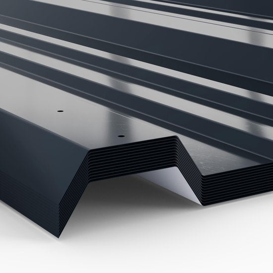 Gardebruk Set van 12 Dakplaten –Metaal – 129 x 46 cm – Antraciet