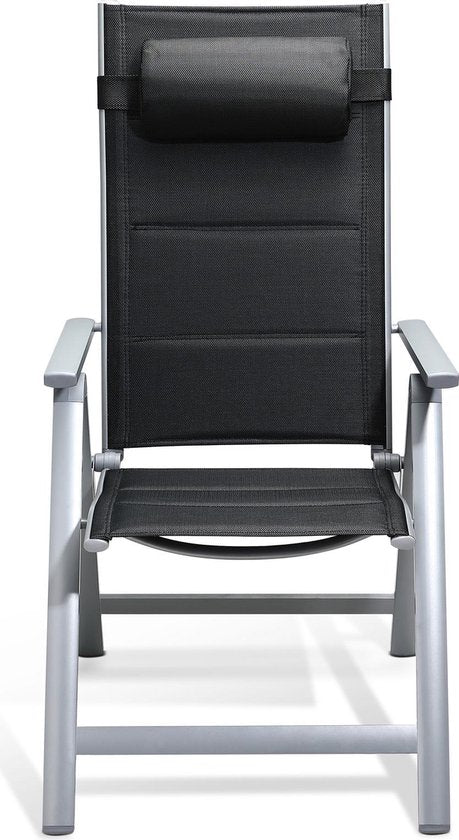 Casaria Tuinstoel Aluminium - 2 stuks Inklapbaar - Zilver
