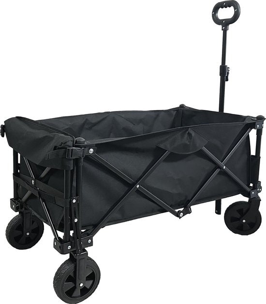 Bolderkar opvouwbaar inklapbaar met laadklep voor langere voorwerpen - strandwagen - stevige wielen en frame - 75 kg belastbaar