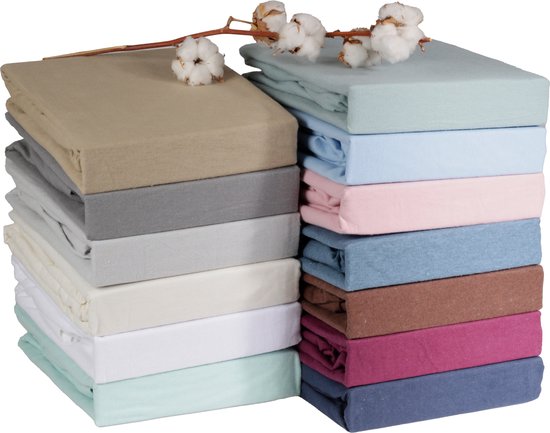 DoubleDry Hoeslaken Flanel 180x200 cm - 100% Zacht Katoen - Rondom Elastiek - Bruin