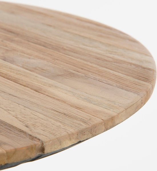 Mica Decorations Jailey Bijzettafel - Set van 2 - H49 x Ø50 cm - Gerecycled Hout - Bruin