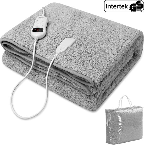 Monzana Warmtedeken - Elektrisch Fleece 180x130cm 120W - Grijs