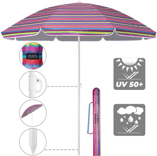 Kingsleeve Parasol 200cm - UV-bescherming 50+ Kantelbaar - Kleurrijk