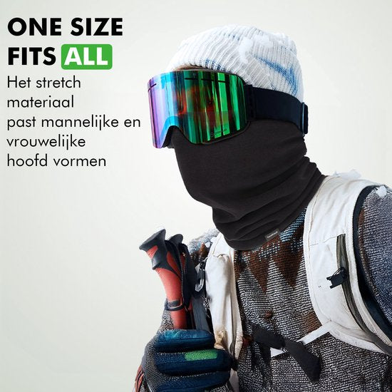 Travelhawk Nekwarmer - Heren & Dames - Geschikt Voor Wintersport, Wandelen, Fiets & Scooter/Motor - Colsjaal - Zwart