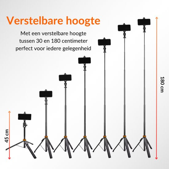 a sunny day Telefoon Statief - Tripod Smartphone - Statief Smartphone - Selfiestick Tripod - Statief telefoon - Tripod iPhone - Statief iPhone - Telefoon Standaard - Tot 180 cm - Tripod voor GoPro