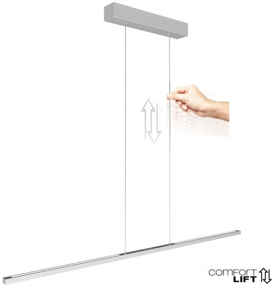 Steinhauer - Design Hanglamp Bande - Moderne Metaal Lamp met LED - In Hoogte Verstelbaar - Staal Kleur