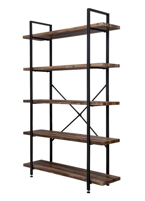 VDD Wandkast - industrieel - metaal/hout - zwart - 140x32x178 cm
