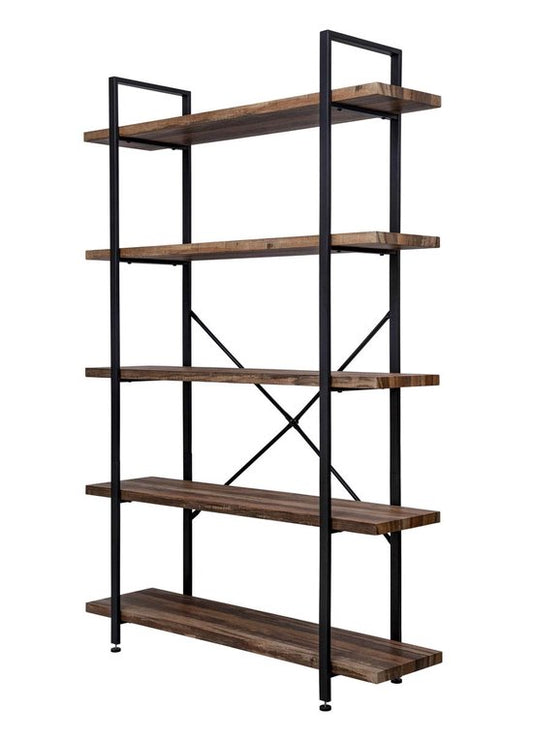 VDD Wandkast - industrieel - metaal/hout - zwart - 140x32x178 cm
