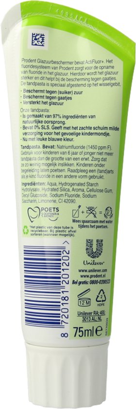 Prodent Tandpasta Glazuurbeschermer 75 ml - Kids 6+ jaar - Kindertandpasta