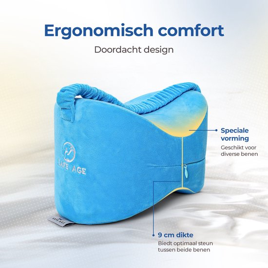 Safelife kniekussen orthopedisch - beenkussen zijslaper - zijslaapkussen - kniekussen voor in bed zijslapers - knie kussen - zijslaap kussen volwassenen