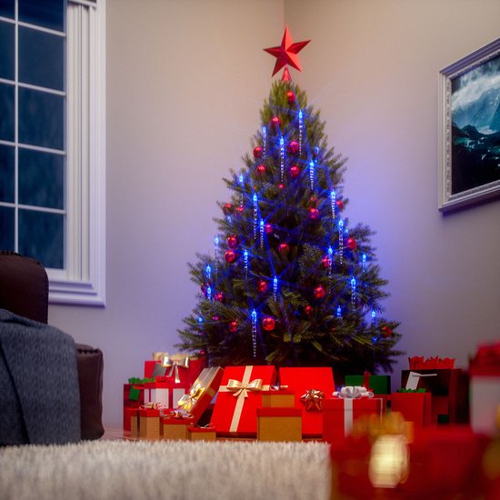 Monzana Kerstverlichting 80 LED´s - Ijspegels 5m Kabel - IP44 Blauw