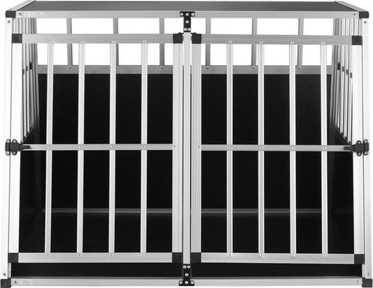 Cadoca Honden Transportbox XXL – Aluminium – 97x90x70cm - Afsluitbaar - Zwart