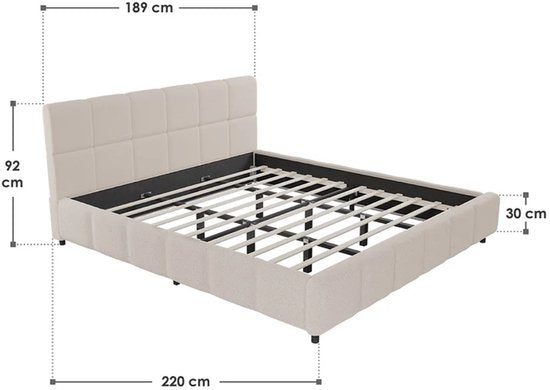 Gestoffeerd Bed Florence - 180x200cm - Beige