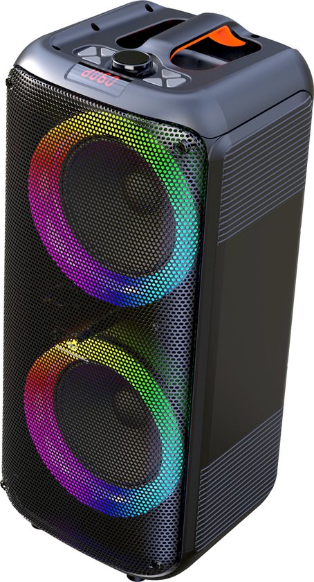 Denver - Bluetooth Speaker Party Box - Disco Verlichting - Incl. afstandsbediening - Microfoonaansluiting - BPS354 - Zwart