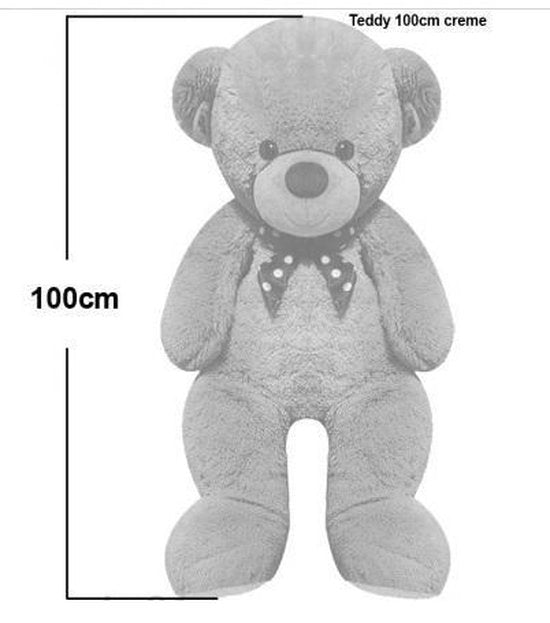 Monzana Knuffelbeer XL - 100cm Staand Pluche - Crème