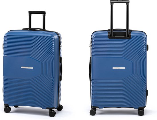 Milanoro Kofferset 3-delig - Lichtgewicht Polypropyleen - Blauw - 360° Wielen & TSA-slot
