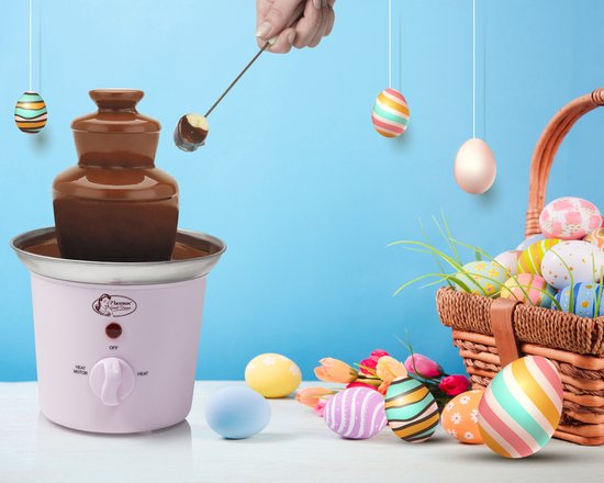 Bestron Chocoladefontein ACF300P - Chocolade fondue - 3 lagen - Roze - 5 jaar garantie