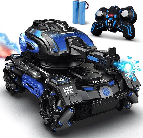 NAPI Bestuurbare Auto - RC Tank met Kogels, 2 Accu’s en Rookgenerator - RC Car voor Jongens - Buitenspeelgoed - Race Autos - Speelgoedauto Buiten - Radiografisch - Tankslider