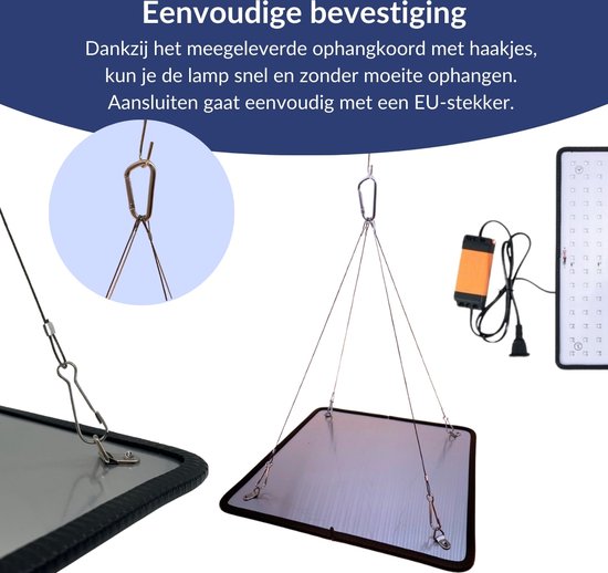 a sunny day LED groeilamp - kweeklamp - full spectrum - groei & bloei - grow light - groeilamp full spectrum - 45 Watt - 30 x 30 cm - 225 LEDs