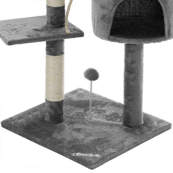 Cadoca Kattenboom met 3 kijkzones, 1 grot, 2 speelballen en touw.