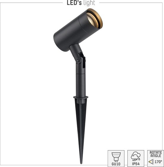 LED's Light Alden Buitenlamp met Spike - 1x GU10 - IP54 - Antraciet