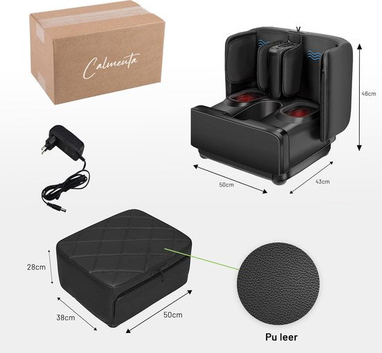CALMENTA® Voetmassage Apparaat en Beenmassage - Shiatsu - Compressiemassage - Bloedcirculatieapparaat - Voetenbad - Bloedsomloop
