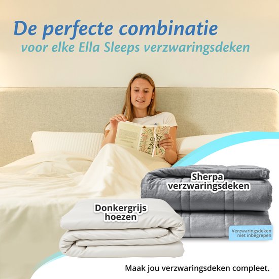 Hoes voor de verzwaringsdeken van EL Life 135 x 200 CM - 7 KG & 9 KG - Overtrek Hoes van 100% biologisch katoen - Organisch Wit