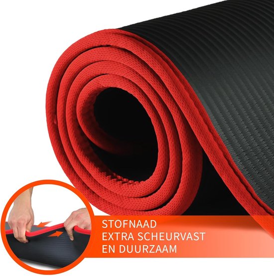 DH FitLife Trainingsmat, fitnessmat, sportmat, 183 x 61 x 1 cm, extra scheurvast, yogamat, antislip en dik, workout mat (zwart)
