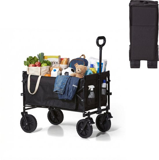 Mr Fold Bolderkar - XL - Opvouwbaar - 100L - 100KG Draagkracht - Zwart