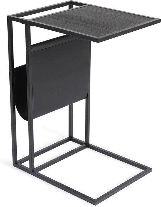 Lifa Living Magazine rek Manhattan Zwart- Hout, Pu-Leer - Zwart- 35x45x63 (LxBxH)