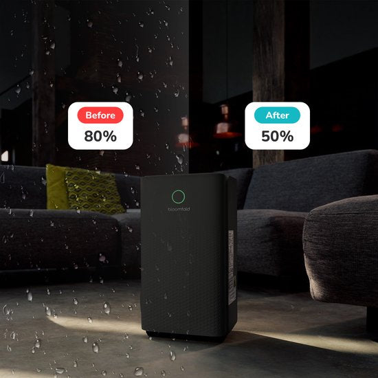 Bloomfold Luchtontvochtiger - 12L per Dag - Woonkamer, Slaapkamer, Kelder & Badkamer - Dehumidifier - Zwart